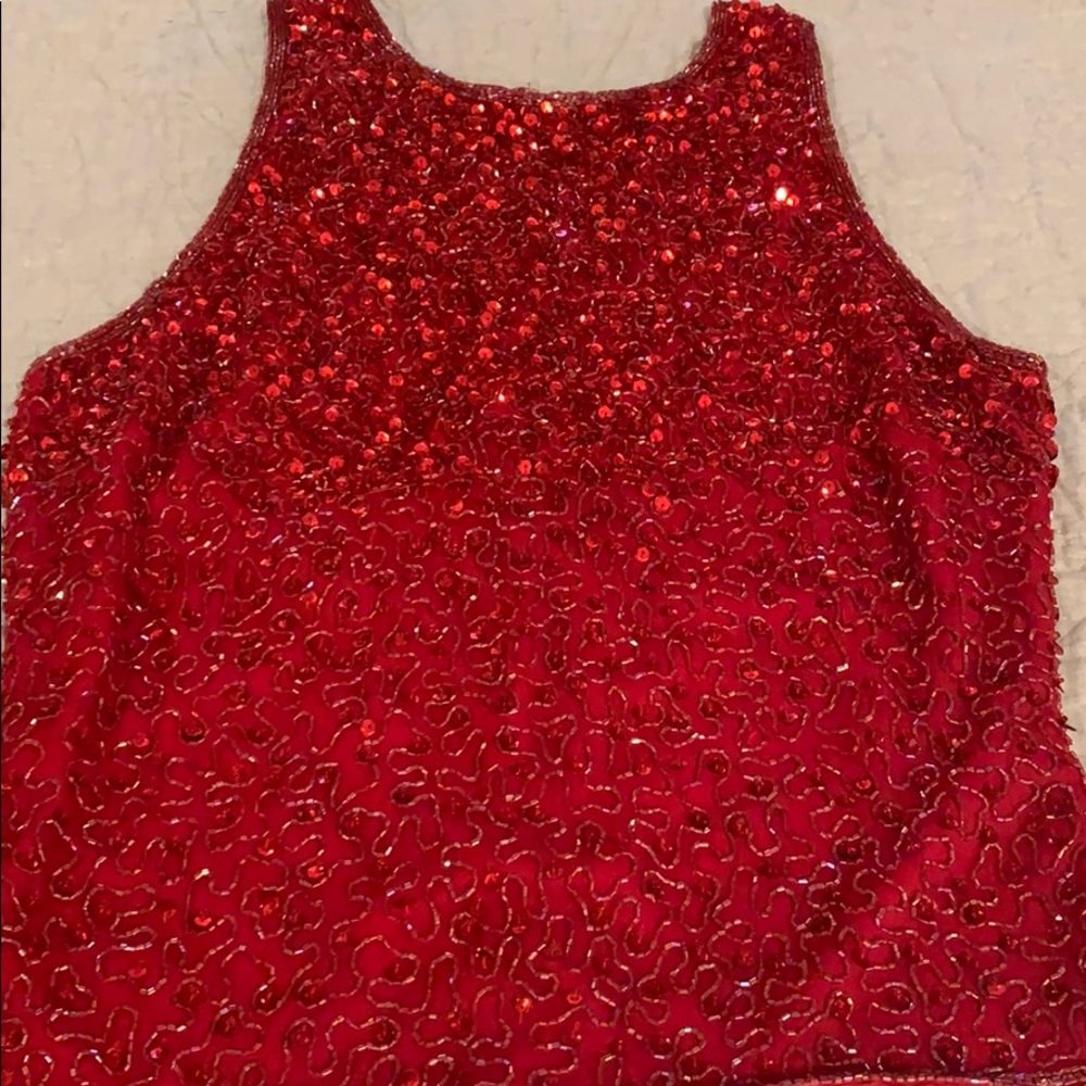 Vintage Red sequin tank top